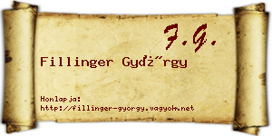 Fillinger György névjegykártya