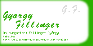 gyorgy fillinger business card